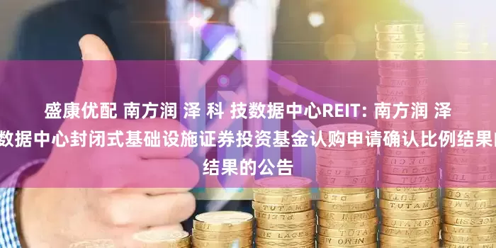 盛康优配 南方润 泽 科 技数据中心REIT: 南方润 泽 科 技数据中心封闭式基础设施证券投资基金认购申请确认比例结果的公告