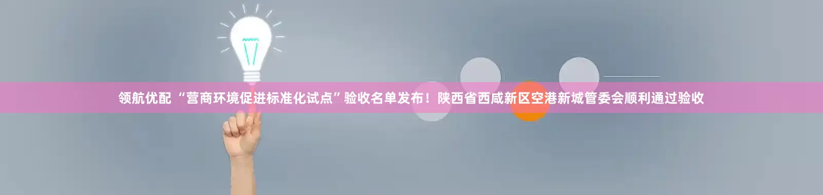 领航优配 “营商环境促进标准化试点”验收名单发布！陕西省西咸新区空港新城管委会顺利通过验收